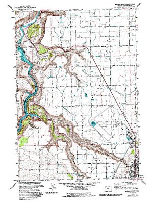 Topographic map for Deschutes River, Oregon