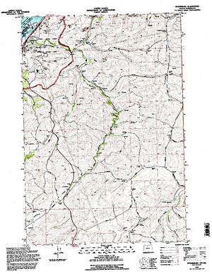 Topographic map for Bonneville Pool, Oregon
