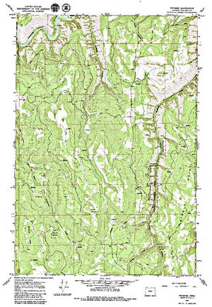 Topographic map for Grande Ronde River, Oregon