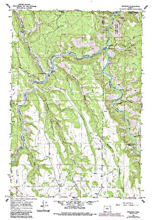 Topographic map for Grande Ronde River, Oregon