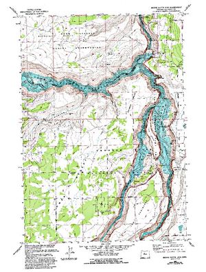 Topographic map for Deschutes River, Oregon