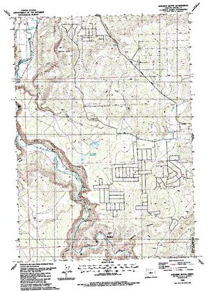 Topographic map for Prineville Reservoir, Oregon
