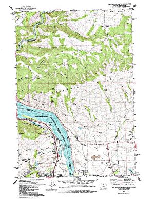 Topographic map for Bonneville Pool, Oregon