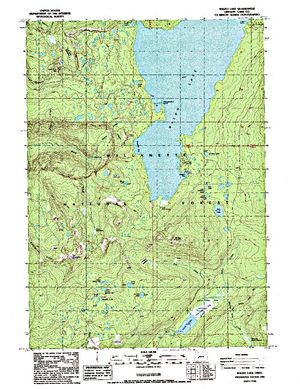 Topographic map for Lower Island Lake, Oregon