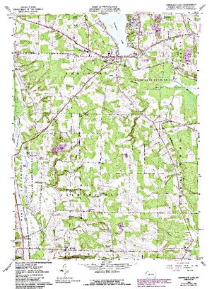 Topographic map for Conneaut Lake, Pennsylvania