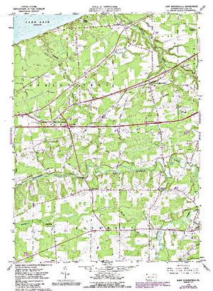 Topographic map for Lake Erie, Ontario