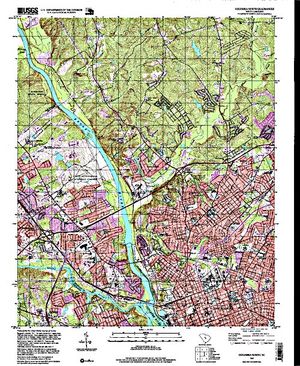 Topographic map for Saluda Terrace Gardens Pond, South Carolina