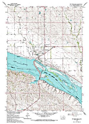 Topographic map for Lake Sharpe, South Dakota