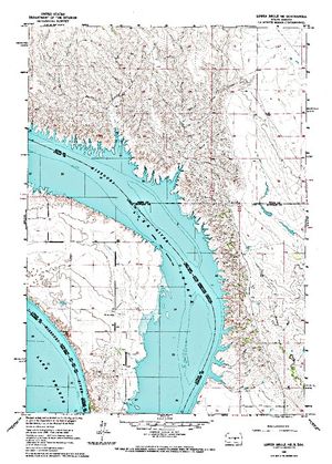 Topographic map for Lake Sharpe, South Dakota