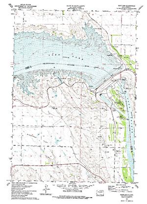 Topographic map for Lake Sharpe, South Dakota