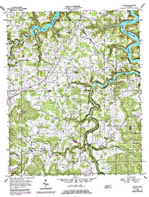 Topographic map for Dale Hollow Lake, Kentucky