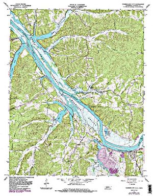 Topographic map for Lake Barkley, Kentucky