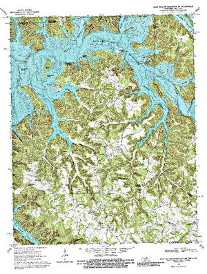 Topographic map for Dale Hollow Lake, Kentucky