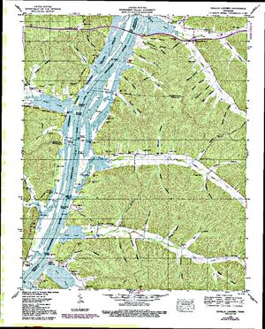 Topographic map for Kentucky Lake, Kentucky
