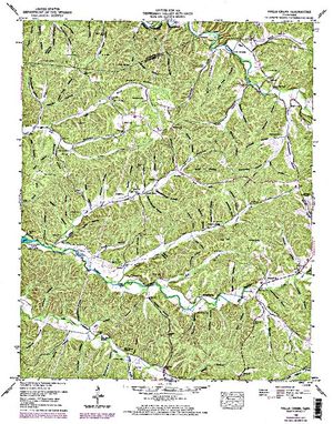 Topographic map for Kentucky Lake, Kentucky