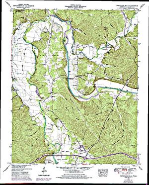 Topographic map for Kentucky Lake, Kentucky