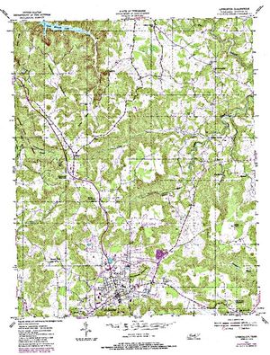 Topographic map for Dale Hollow Lake, Kentucky