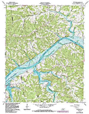 Topographic map for Lake Barkley, Kentucky