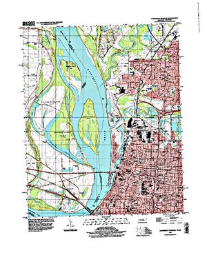 Topographic map for Mississippi River, Arkansas