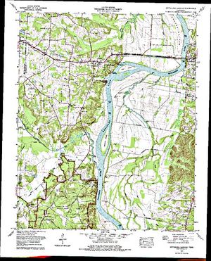 Topographic map for Kentucky Lake, Kentucky