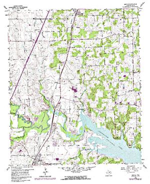 Topographic map for Grapevine Lake, Texas
