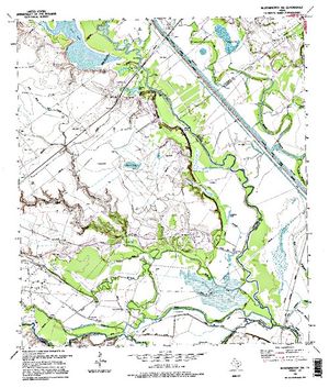Topographic map for San Antonio River, Texas