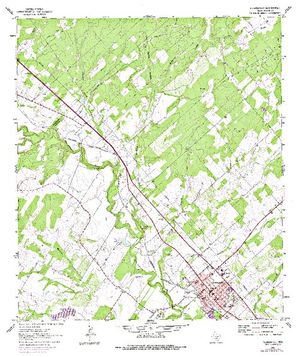 Topographic map for San Antonio River, Texas