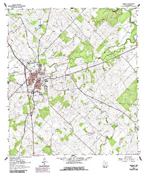 Topographic map for San Antonio River, Texas