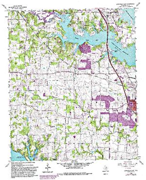 Topographic map for Grapevine Lake, Texas