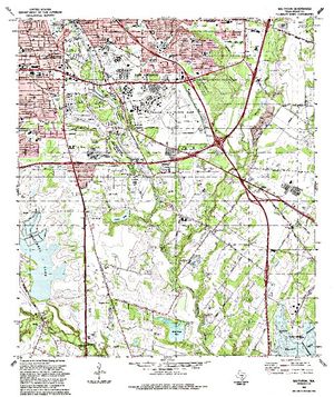 Topographic map for San Antonio River, Texas