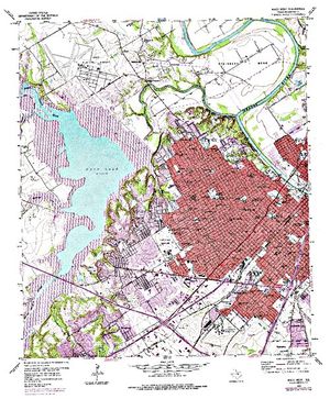 Topographic map for Waco Lake, Texas