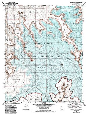 Topographic map for Lake Powell, Arizona