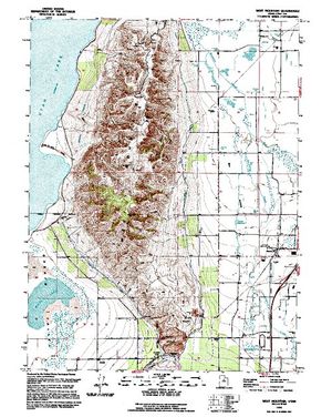 Topographic map for Utah Lake, Utah
