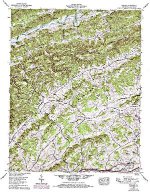 Topographic map for Clear Creek Lake, Virginia