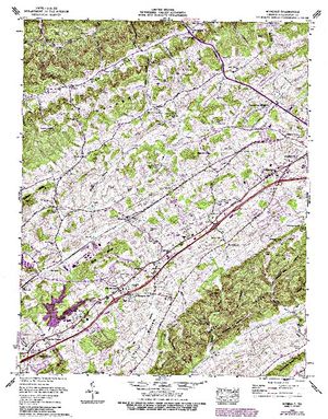 Topographic map for Clear Creek Lake, Virginia