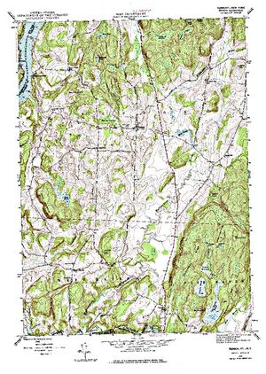 Topographic map for Lake Champlain, Quebec