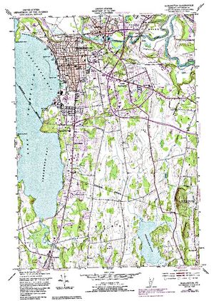 Topographic map for Lake Champlain, Quebec