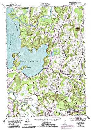 Topographic map for Lake Champlain, Quebec