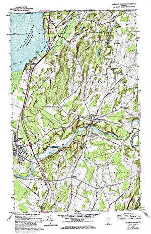 Topographic map for Lake Champlain, Quebec