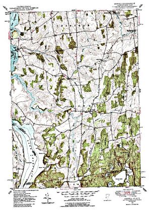 Topographic map for Lake Champlain, Quebec
