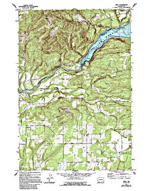 Topographic map for Lake Merwin, Washington