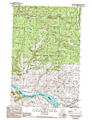 Topographic map for Rufus Woods Lake, Washington