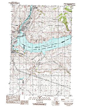 Topographic map for Rufus Woods Lake, Washington