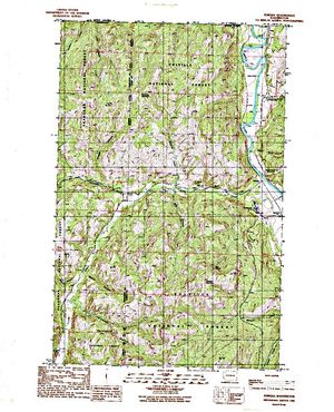 Topographic map for Kettle River, British Columbia