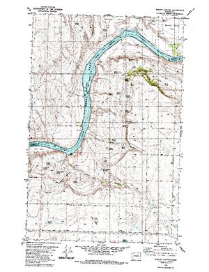 Topographic map for Rufus Woods Lake, Washington