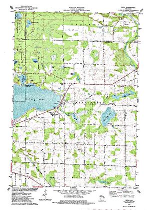 Topographic map for Shawano Lake, Wisconsin