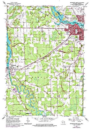 Topographic map for Peshtigo Flowage 1086, Wisconsin