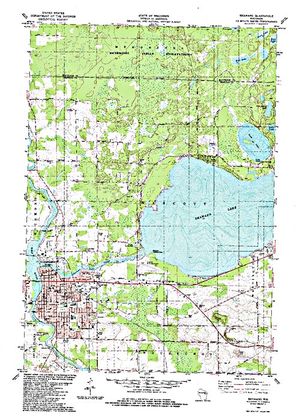 Topographic map for Shawano Lake, Wisconsin