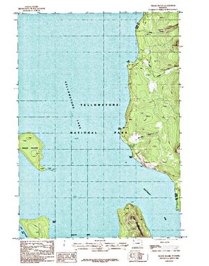 Topographic map for Yellowstone Lake, Wyoming