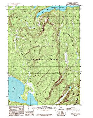 Topographic map for Yellowstone Lake, Wyoming